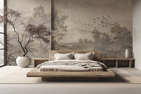 Landscape with trees and a river Landscape with trees and a river