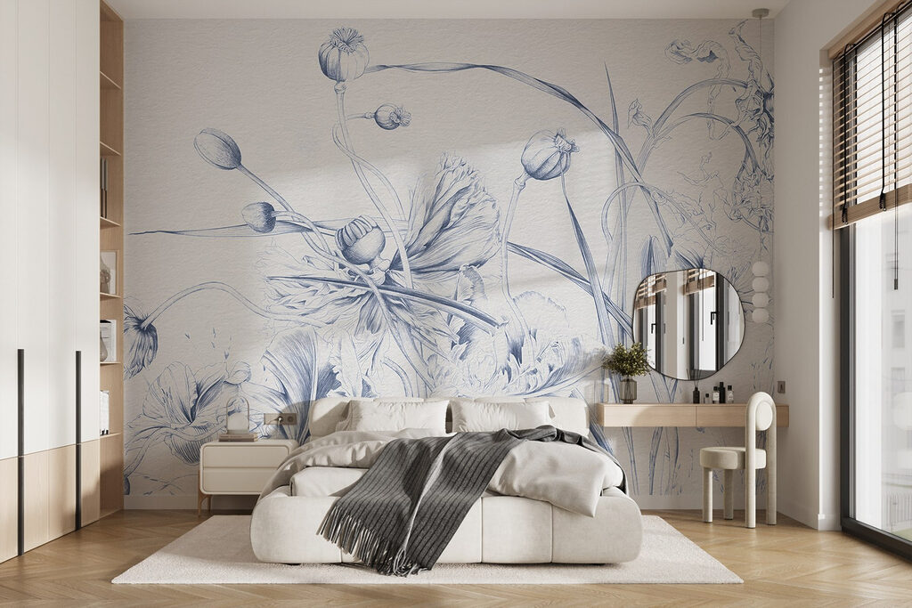 Drawing of flowers and leaves