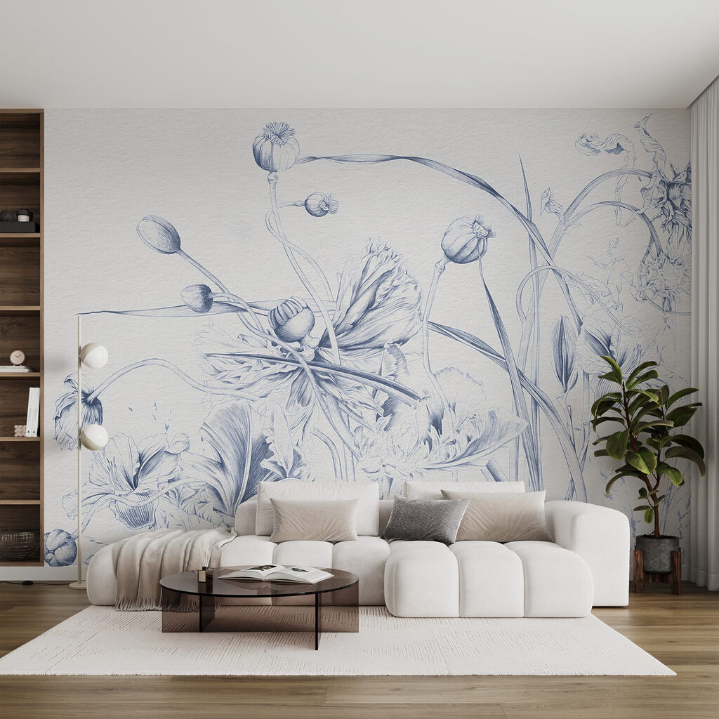 Drawing of flowers and leaves