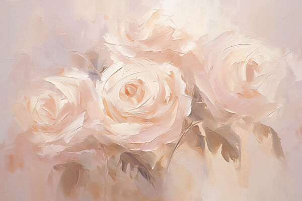 Painting of flowers on a white surface Painting of flowers on a white surface