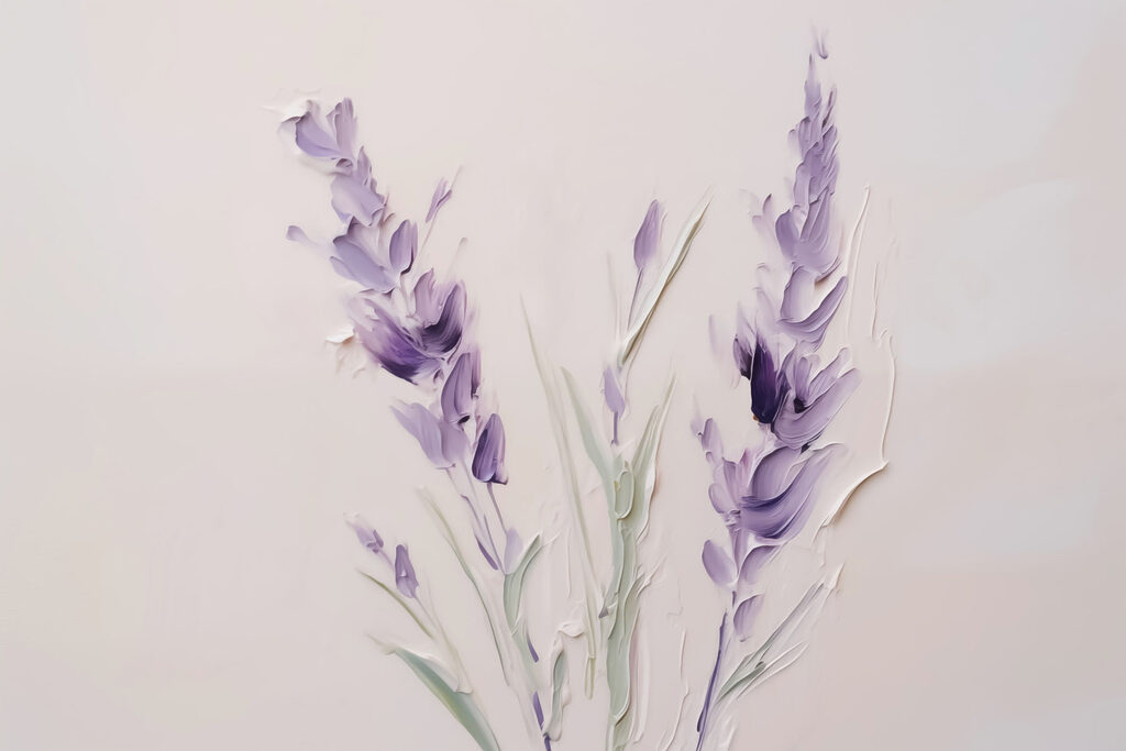 Painting of purple flowers Painting of purple flowers