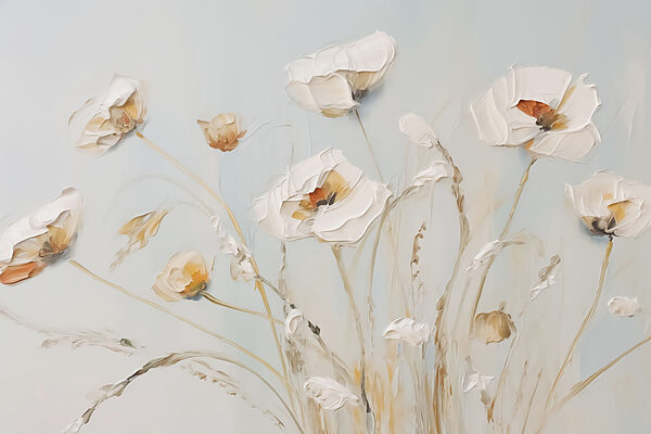 Painting of flowers on a wall Painting of flowers on a wall