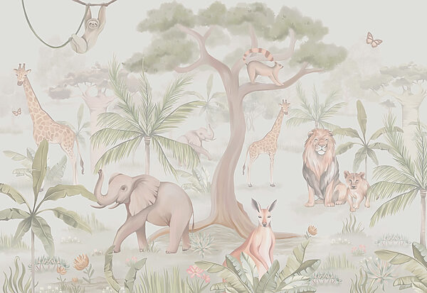 Wallpaper with animals and trees Wallpaper with animals and trees