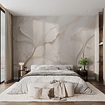 Wall murals Delicate leaves on a soft background