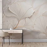 Wall mural Delicate leaves on a soft background