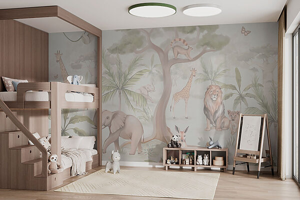 Wallpaper with animals and trees Wallpaper with animals and trees
