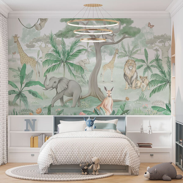 Wallpaper with animals and trees Wallpaper with animals and trees