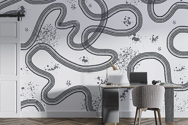 Black and white map of a race track Black and white map of a race track