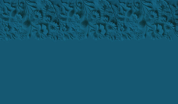 Blue background with flowers and leaves Blue background with flowers and leaves