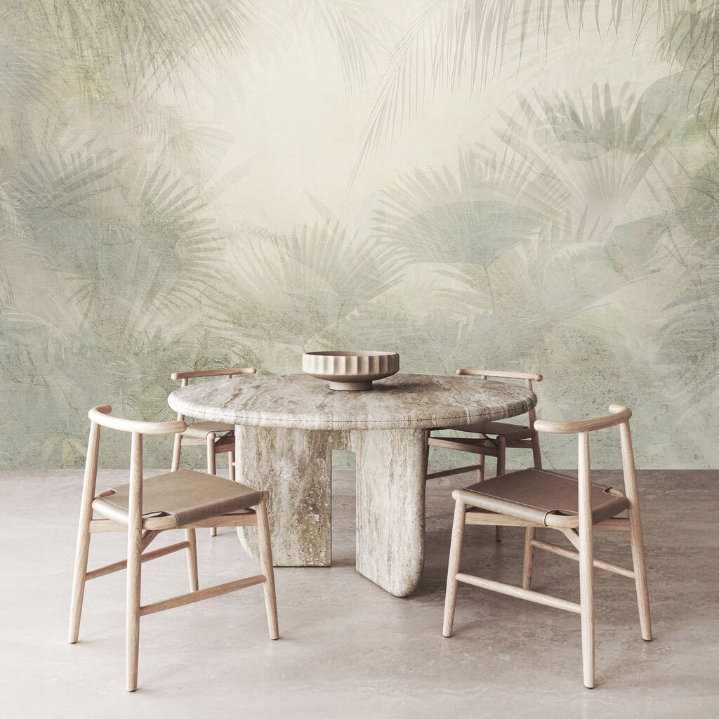 White background with palm leaves White background with palm leaves