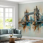 Wall murals Watercolor of a bridge