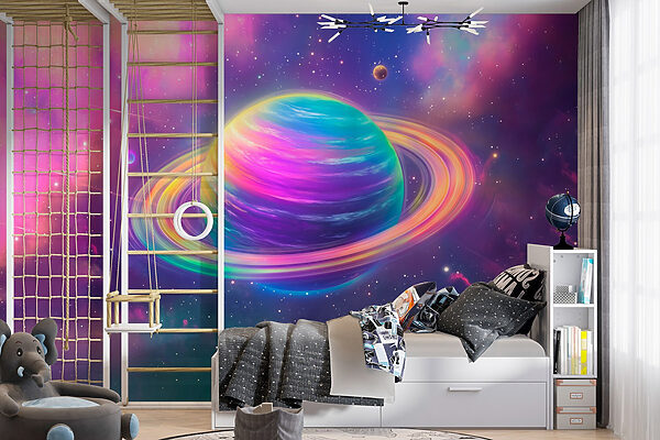 Wall murals Wall murals Colorful planet in space (SKU: w03397)