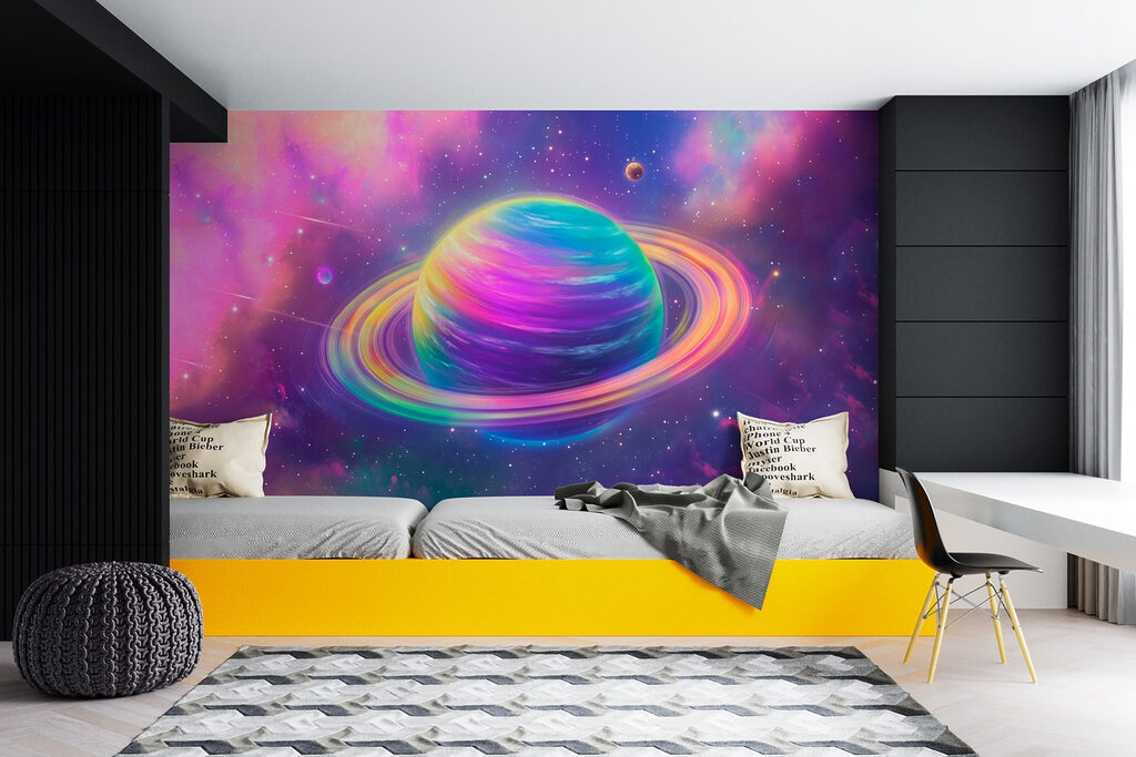 Colorful planet in space Colorful planet in space