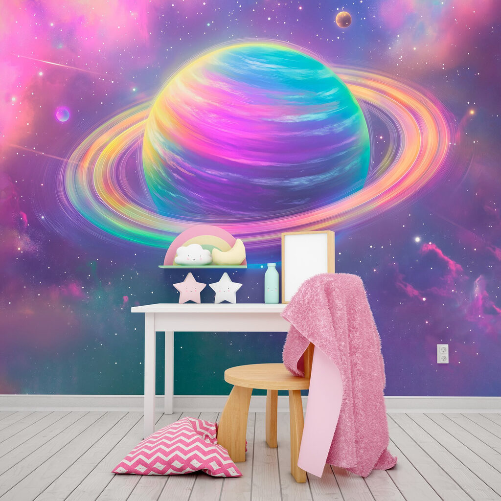 Colorful planet in space Colorful planet in space