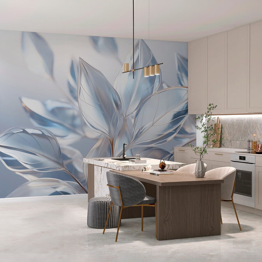 Wall murals Translucent leaves in soft light