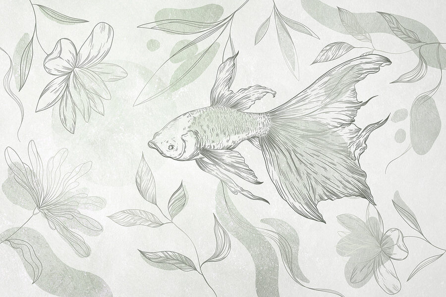 Wall murals Fish and plants on a wall - Image 6