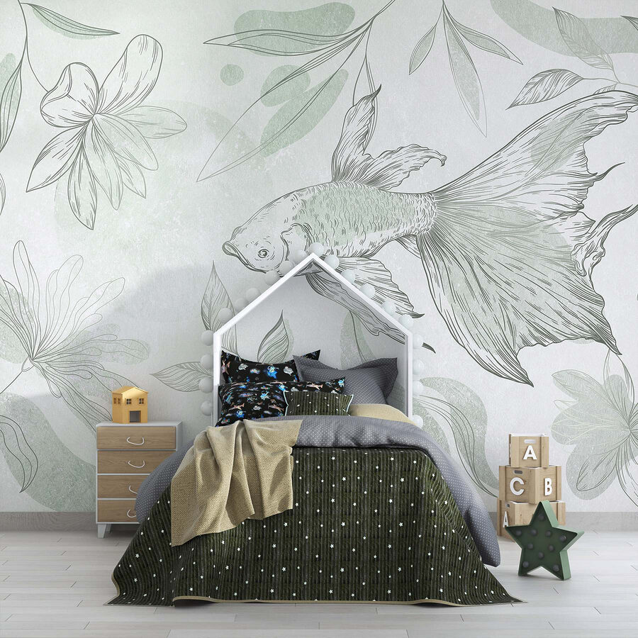 Wall murals Fish and plants on a wall - Image 5