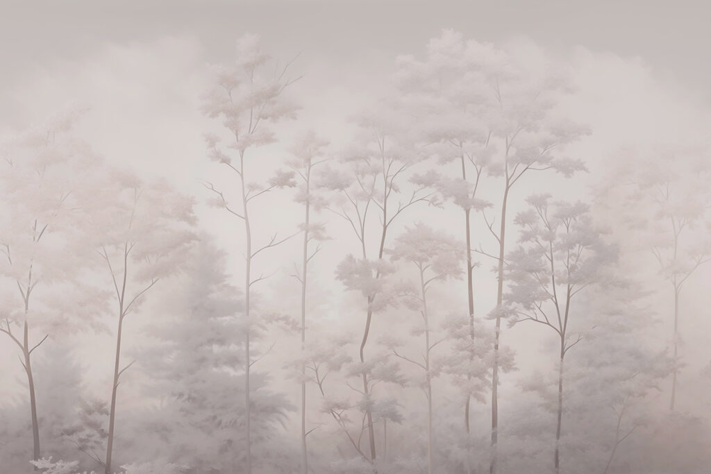 Group of trees with fog Group of trees with fog