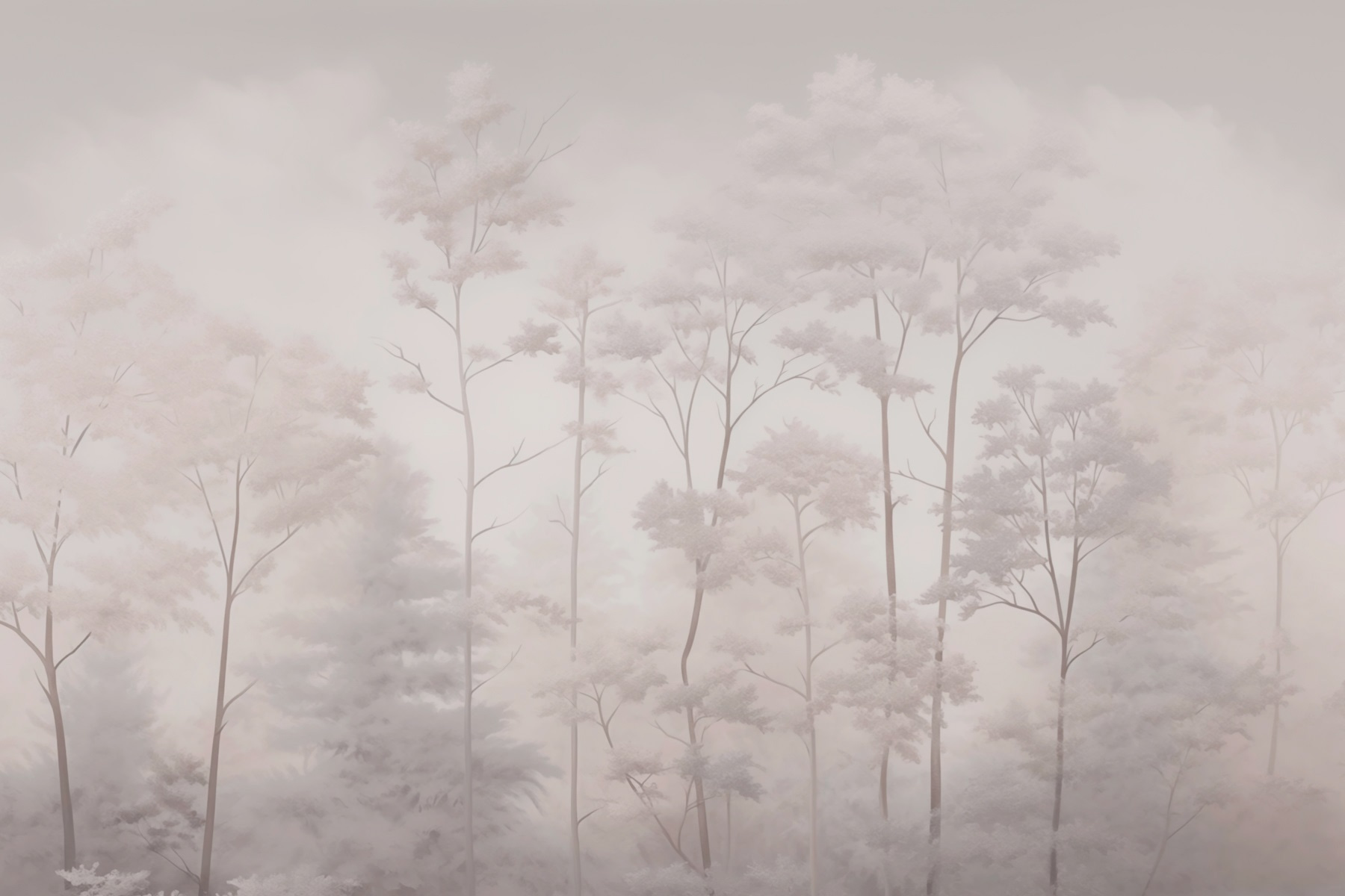 Group of trees with fog