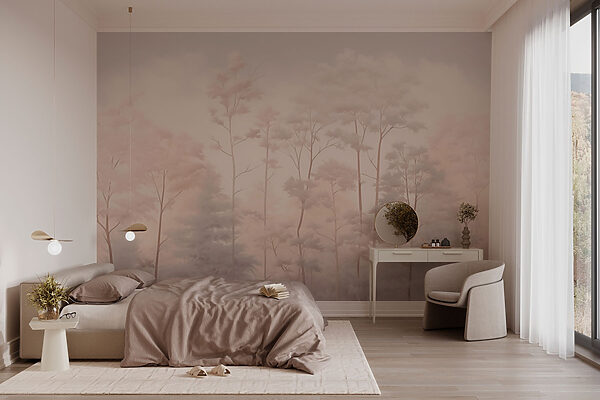 Group of trees with snow on them Wall murals Group of trees with snow on them