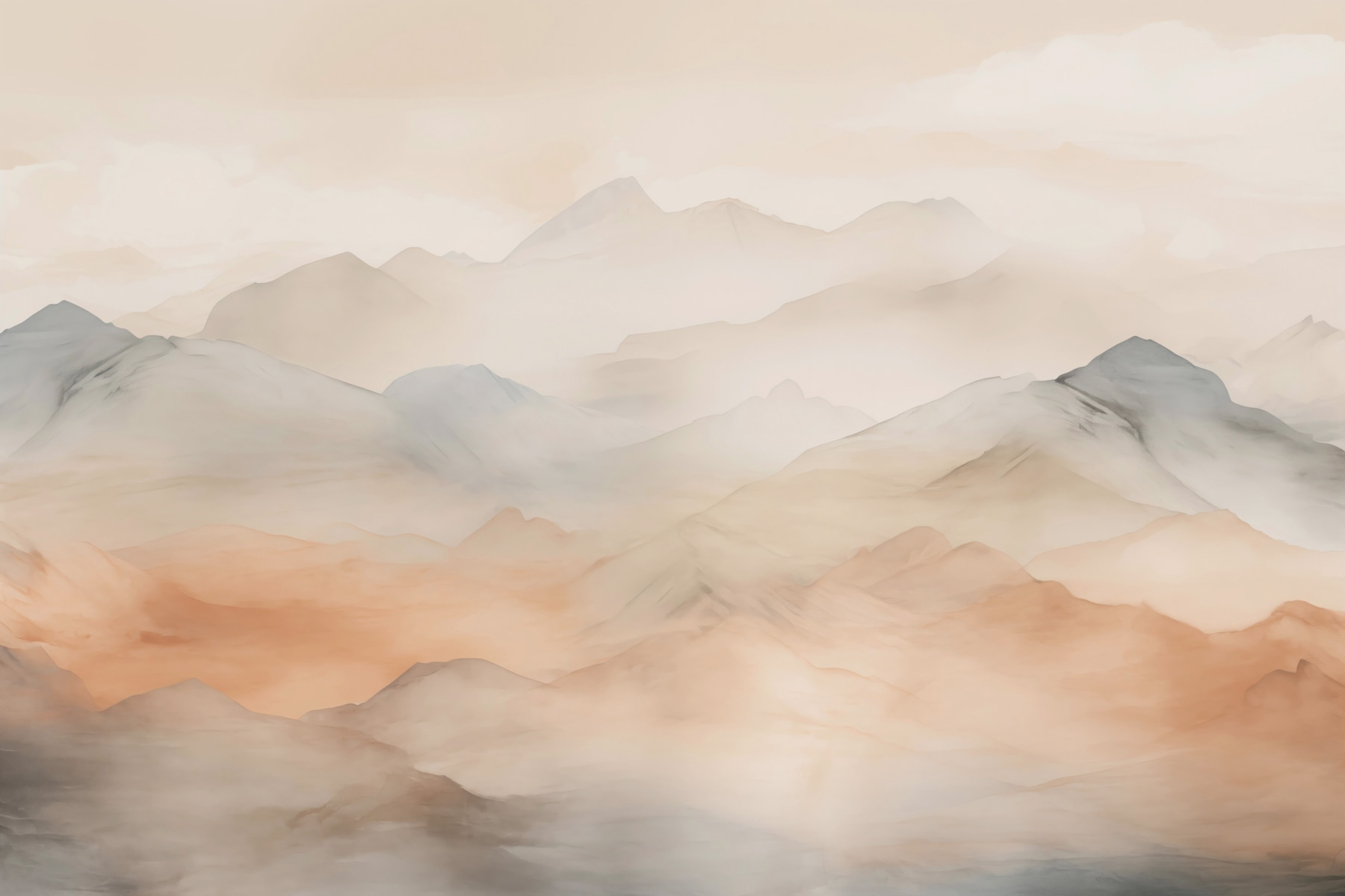 Foggy mountain range