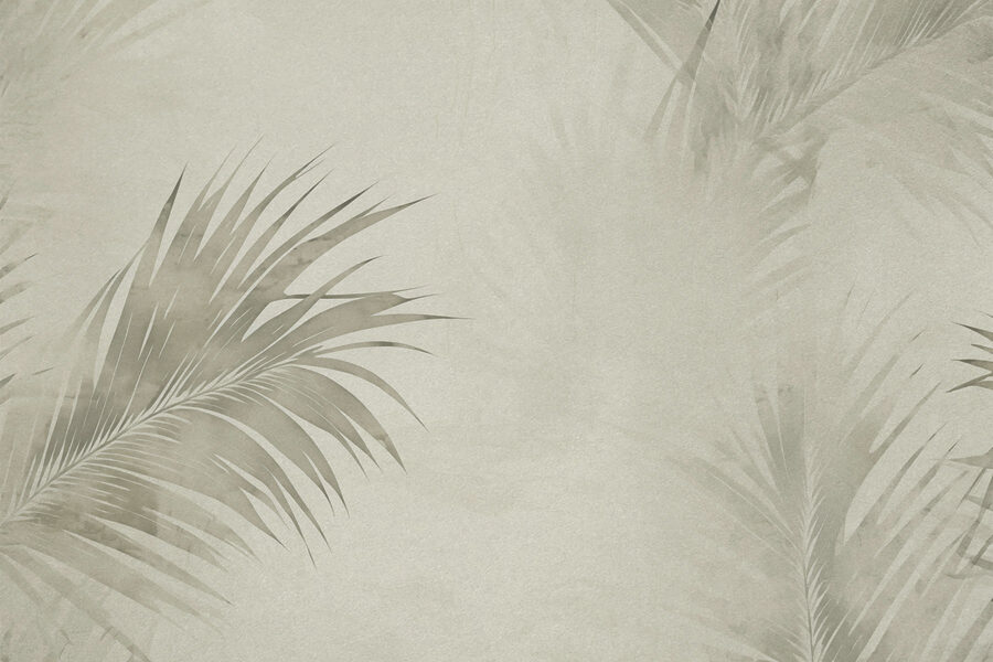 Soft palm leaves on a muted background