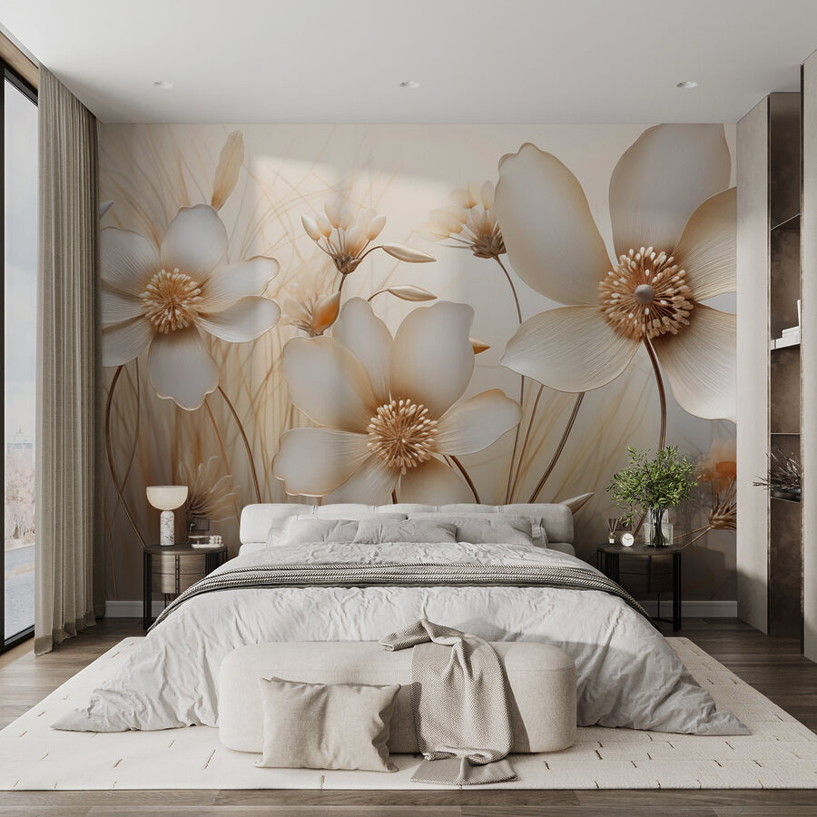 Delicate flowers in soft hues.