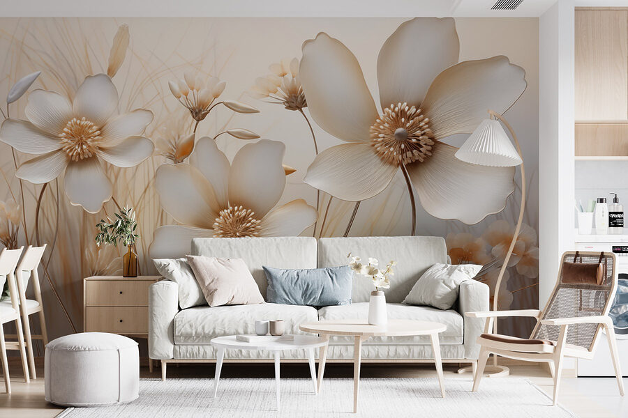 Delicate flowers in soft hues.