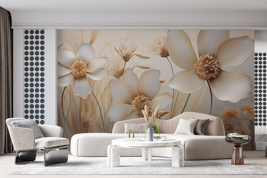 Delicate flowers in soft hues.