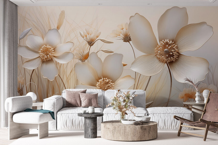 Delicate flowers in soft hues.