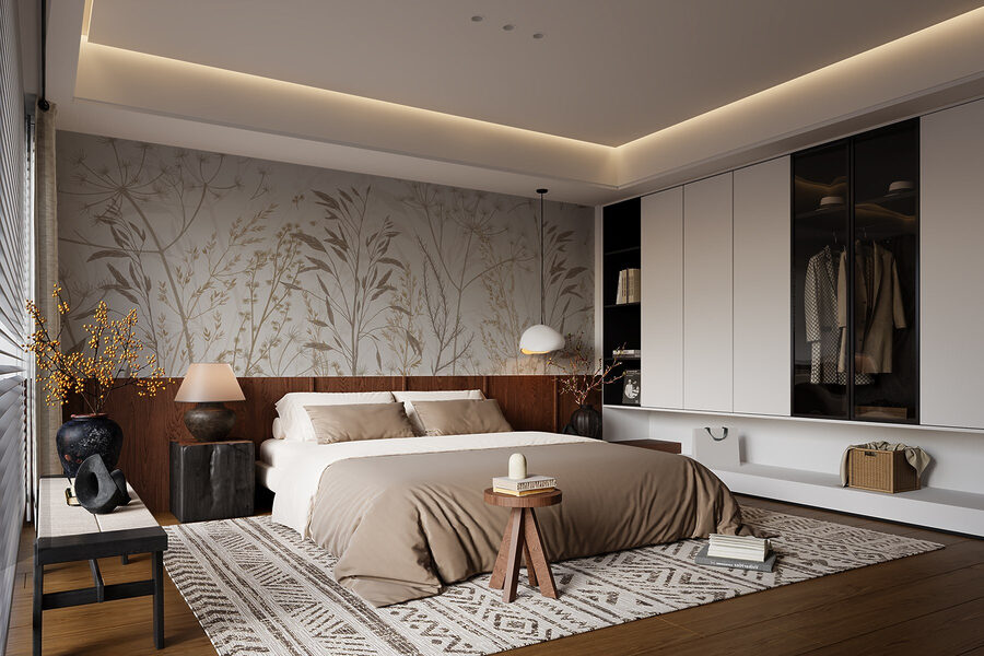 Wall murals Delicate botanical patterns in neutral tones