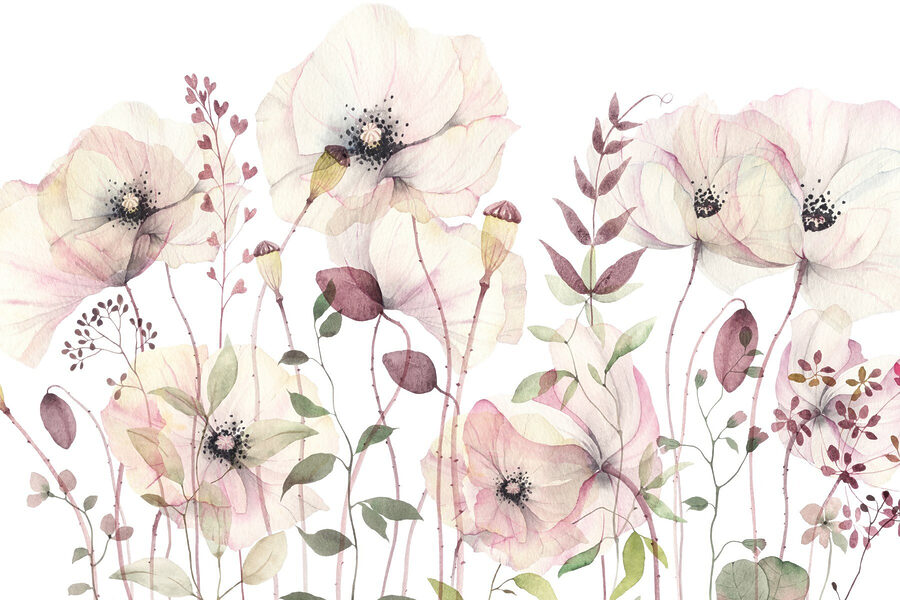 Wall murals Delicate blooms in soft pastels - Image 3