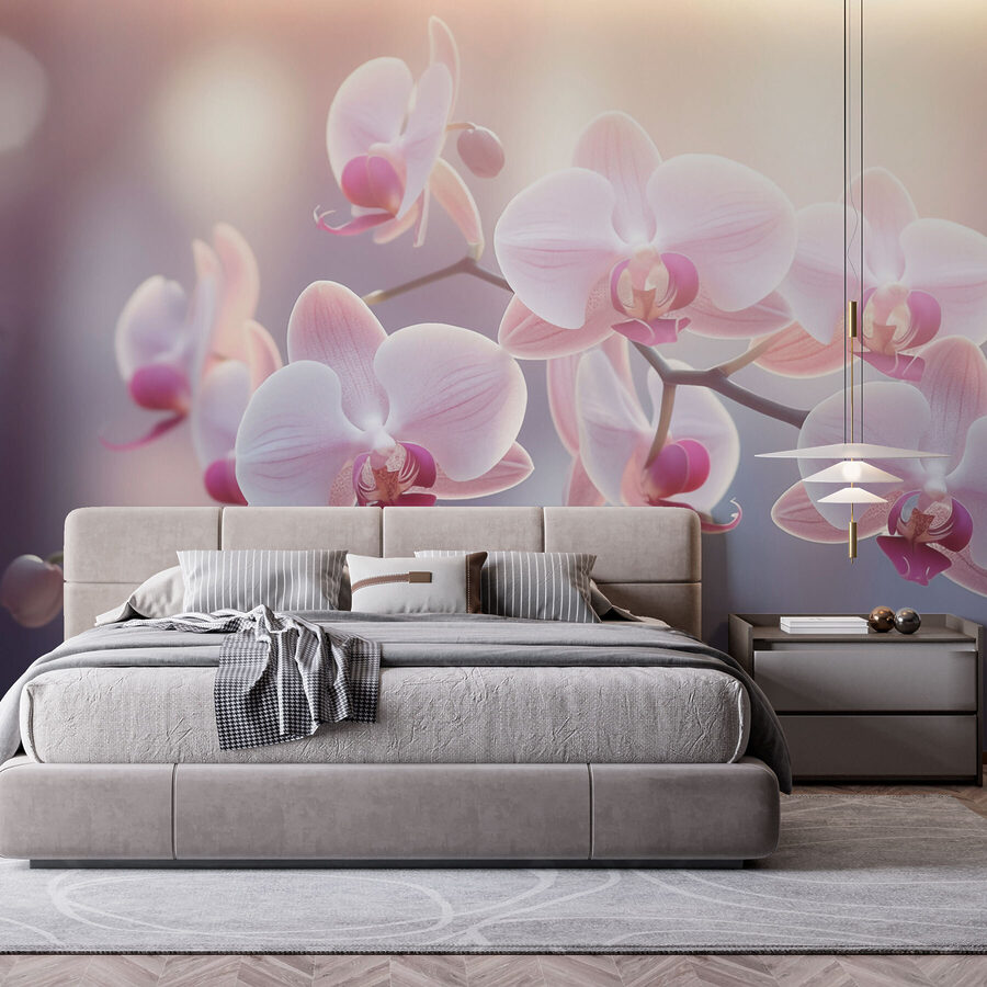 Wall murals Delicate blooms in soft sunlight