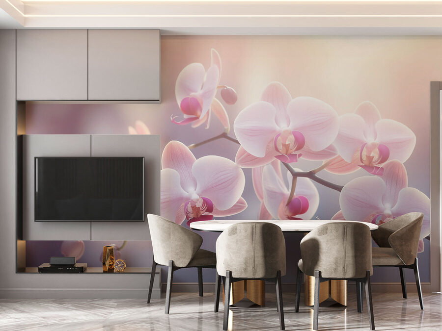 Wall murals Delicate blooms in soft sunlight - Image 2