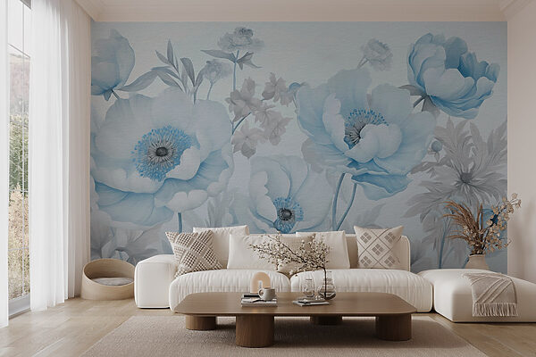 Painting of flowers on a white background Painting of flowers on a white background