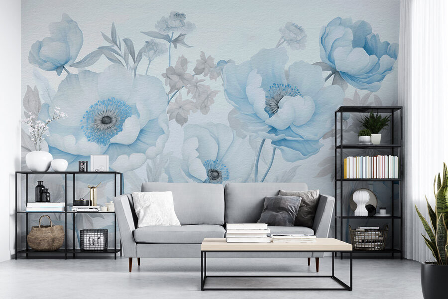 Painting of flowers on a white background Painting of flowers on a white background