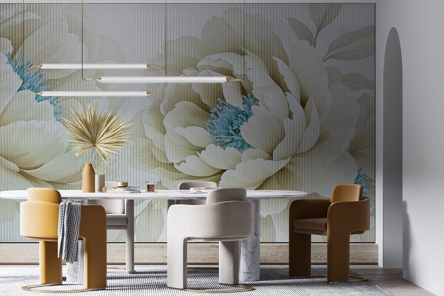 Delicate blooms in soft hues.