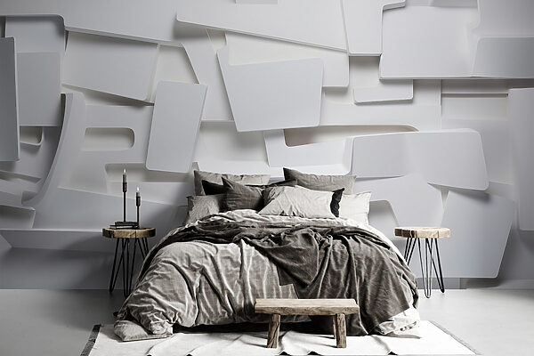 White wall with many rectangles White wall with many rectangles