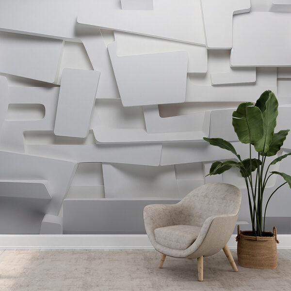White wall with many rectangles White wall with many rectangles