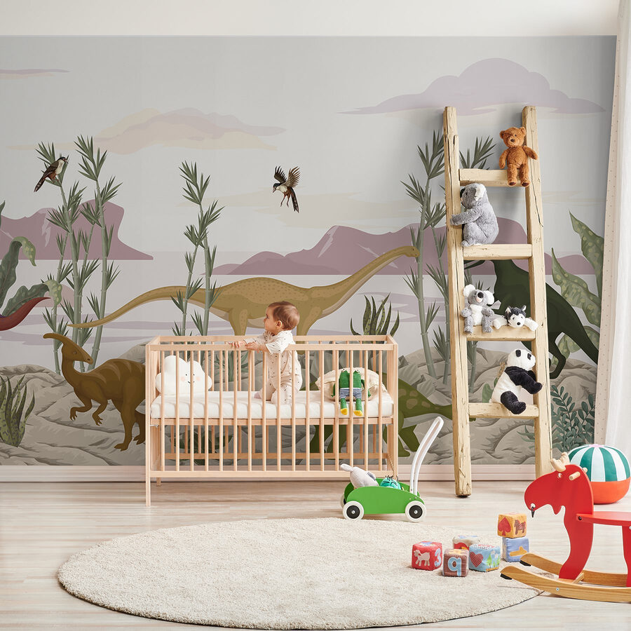 Wall murals Group of dinosaurs in a desert - Image 3