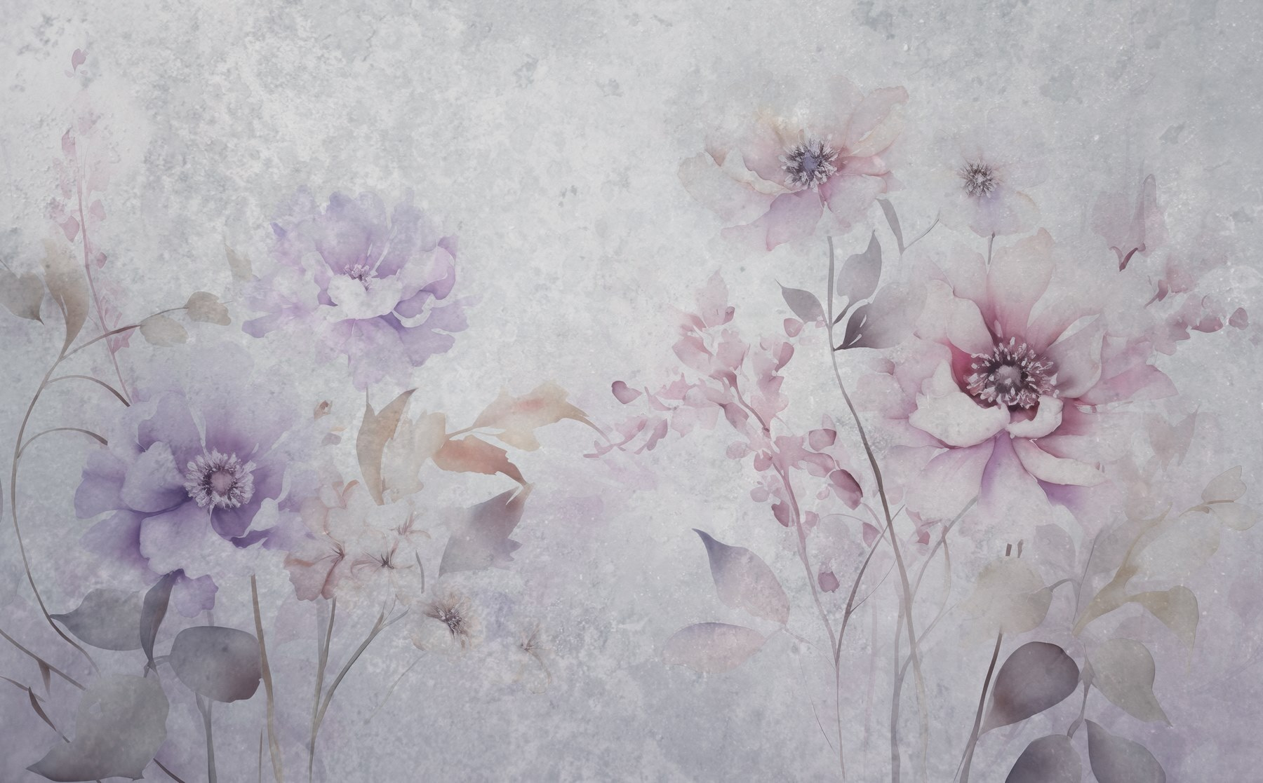 Painting of flowers on a white background Painting of flowers on a white background