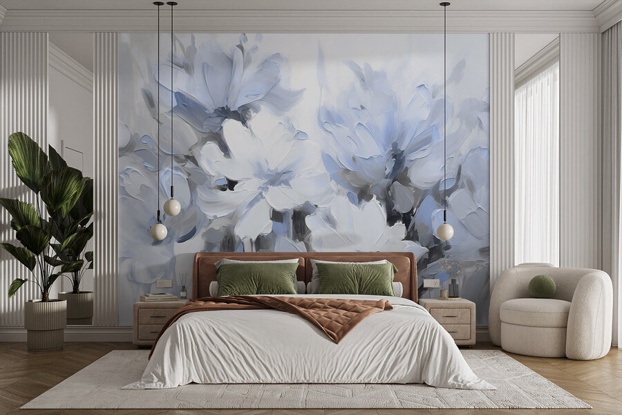 Painting of flowers on a white background