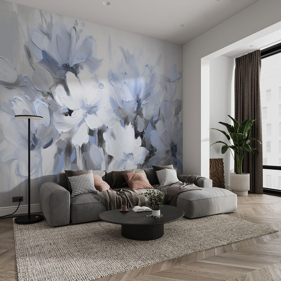 Painting of flowers on a white background