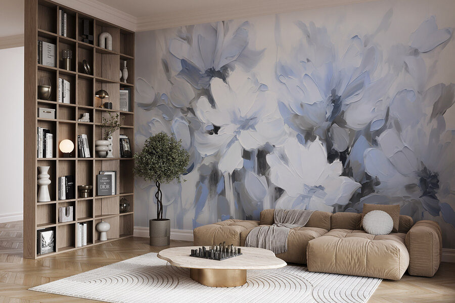 Painting of flowers on a white background