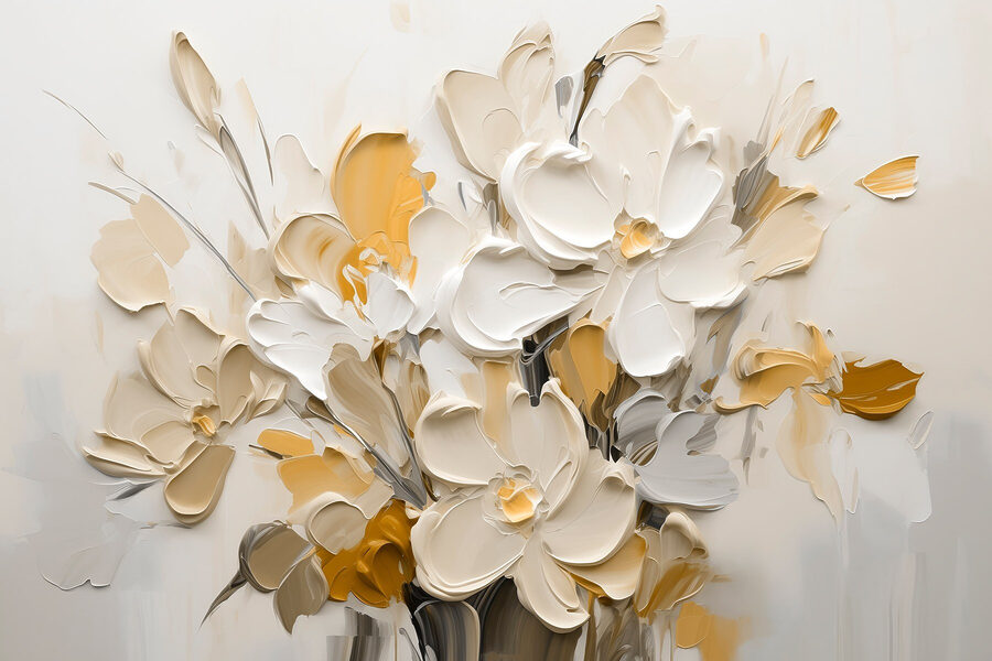 Painting of flowers in a vase
