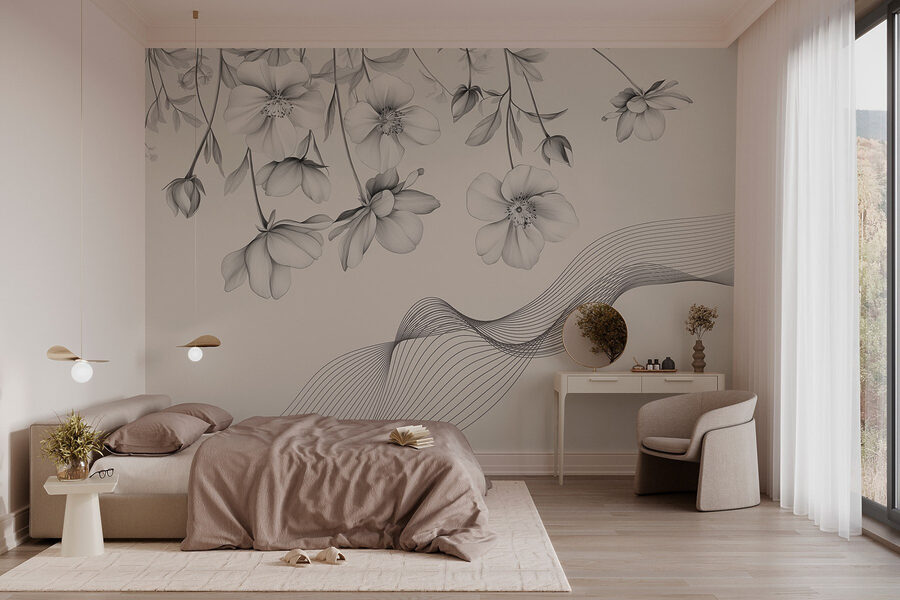 Delicate blooms with flowing lines