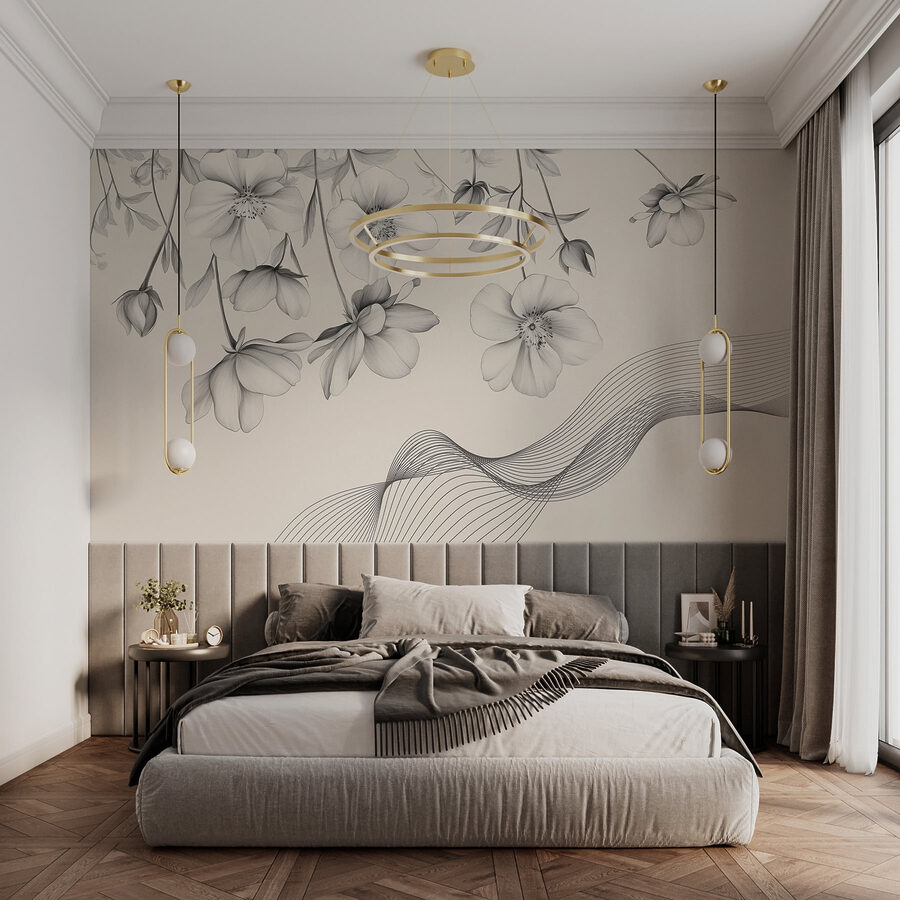 Delicate blooms with flowing lines