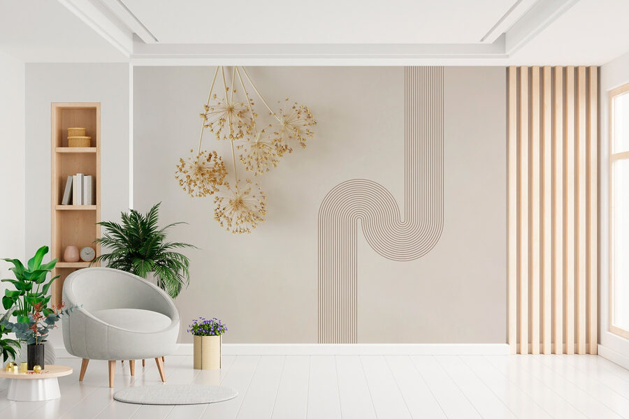 Wall with a bunch of dandelions