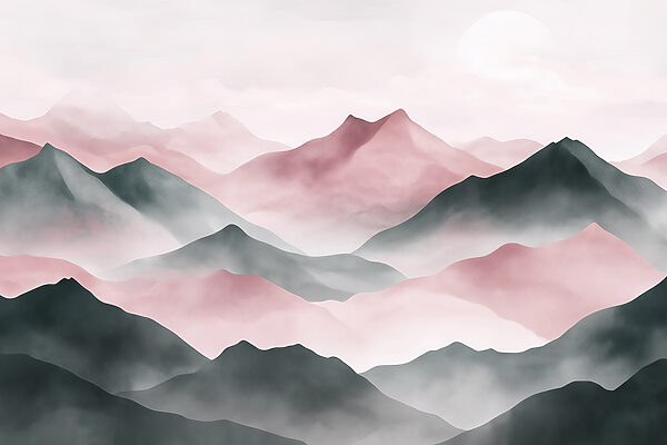 Mountain range with fog Mountain range with fog