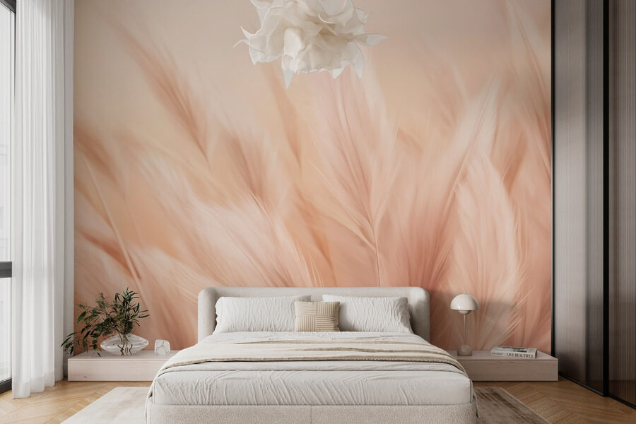 Wall murals Gentle waves of soft feathers